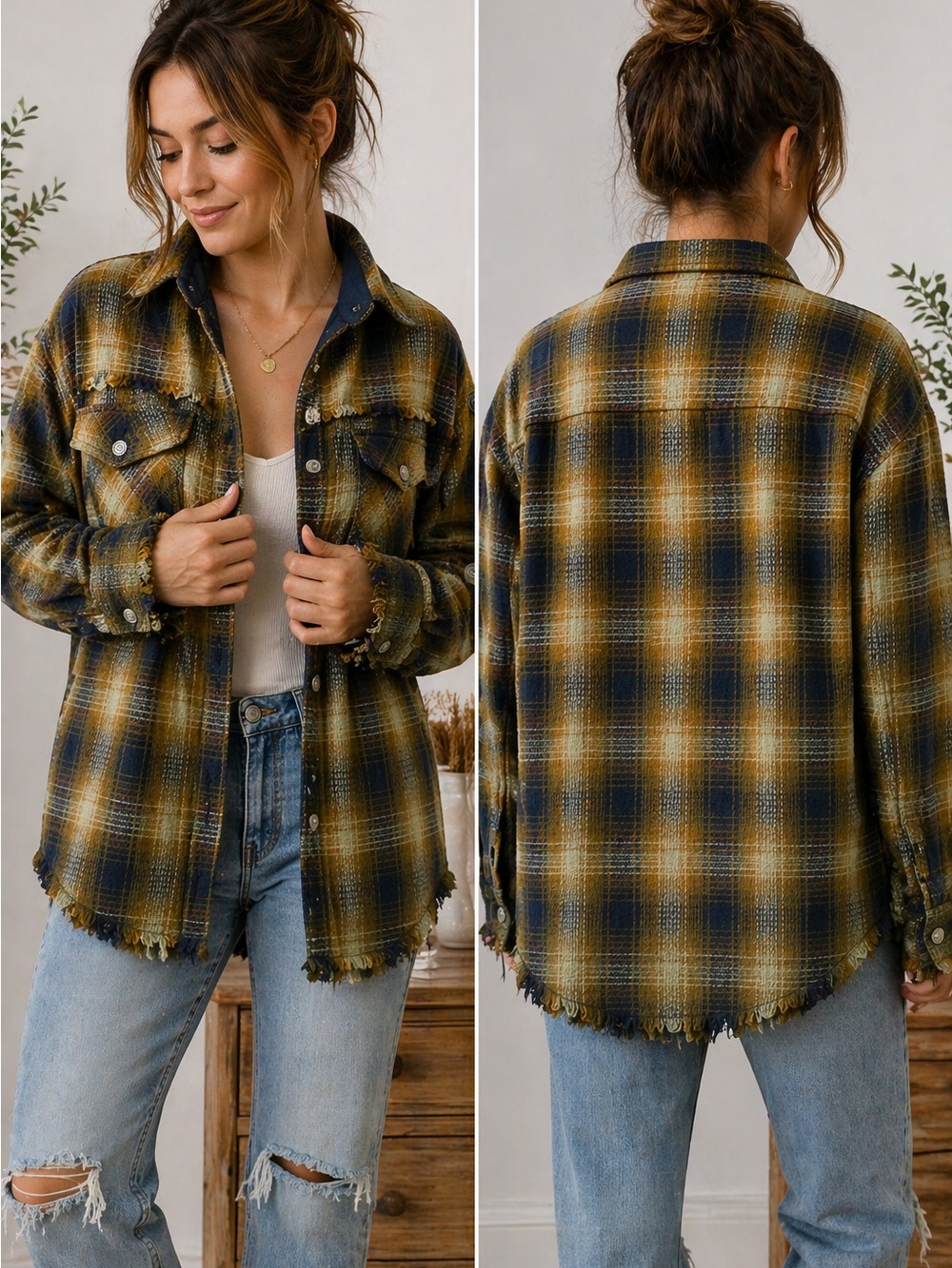 Free People Plaid Shacket / Shirt Jacket – Size S
